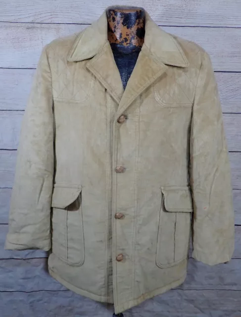 Vintage 70s McGregor Mens Quilted Lined Corduroy Jacket Coat Size 42 L USA made