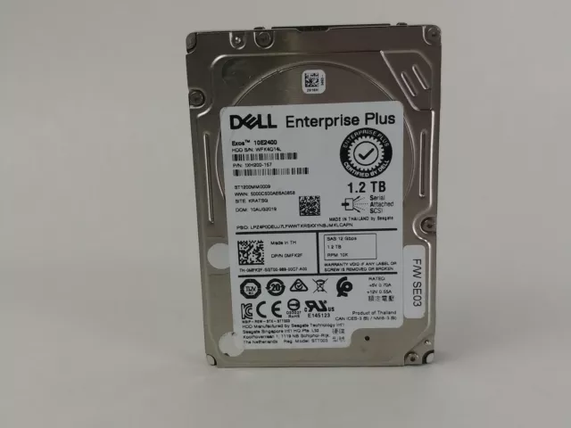 Lot of 2 Seagate Dell Enterprise Plus ST1200MM0009 1.2 TB SAS 3 2.5 in Drive