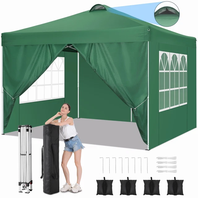 3x3m Pavillon Festzelt Wasserdicht Faltpavillon Faltbar Seitenteilen Party POPUP