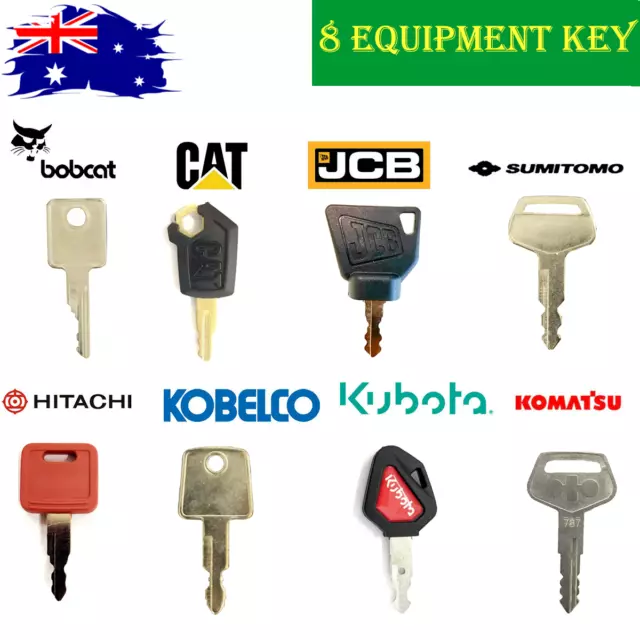 8 Heavy Equipment Construction Machines Master Ignition Key Cat Komatsu JCB