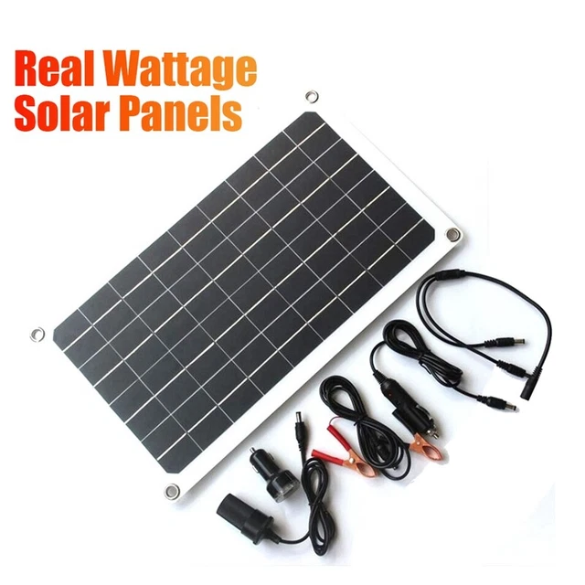 2X(Kit de Panneau Solaire Flexible 20W 12V Kit de Charge de Camping en Plein A1)
