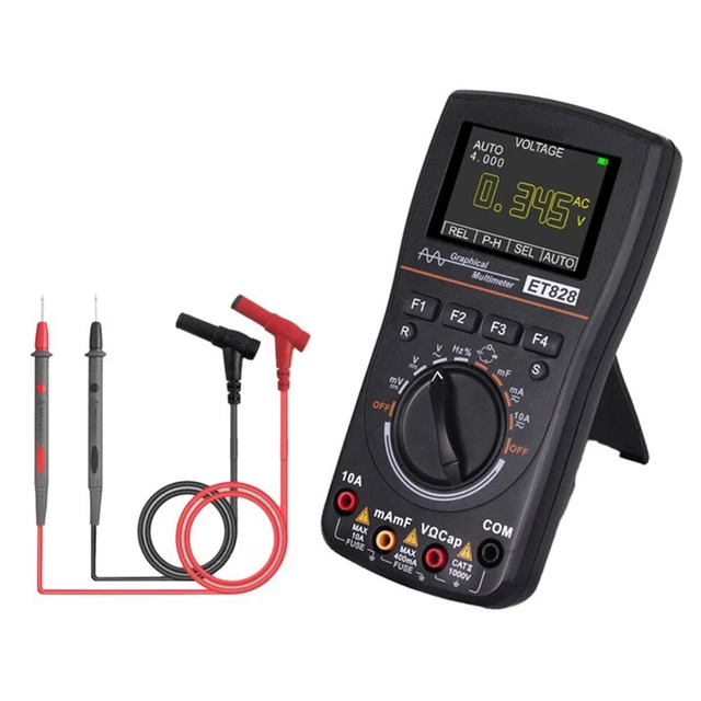 Oscilloscope Numérique Portable 2 En 1 Avec Multimètre - Écran Couleur 8,1 Cm (3.2") - Protection Anti-brûlure - Idéal Pour L'électronique - 12