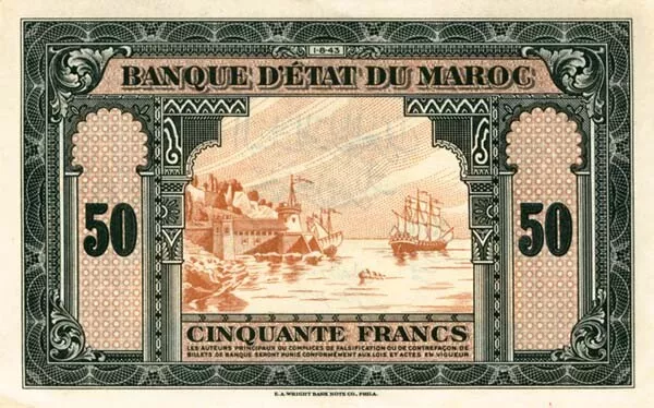 Morocco - 50 Francs - P-26 - 1943 dated Foreign Paper Money - Paper Money - Fore