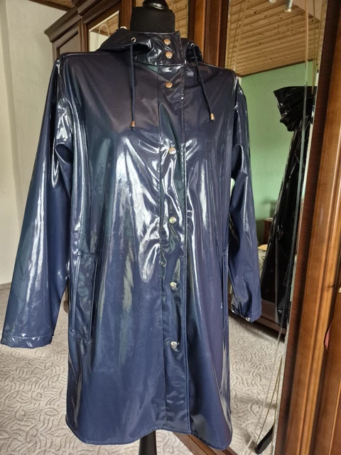 Rainwear Regenmantel Lack Damen Leder Mantel Für Damen Lang