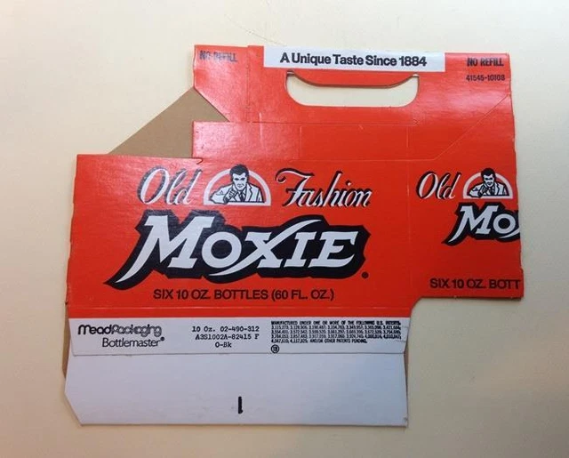 Vtg MOXIE cdbd carrier UNUSED 6 btls 10oz 1978 Mead Pkg Bottlemaster NO REFILL/A