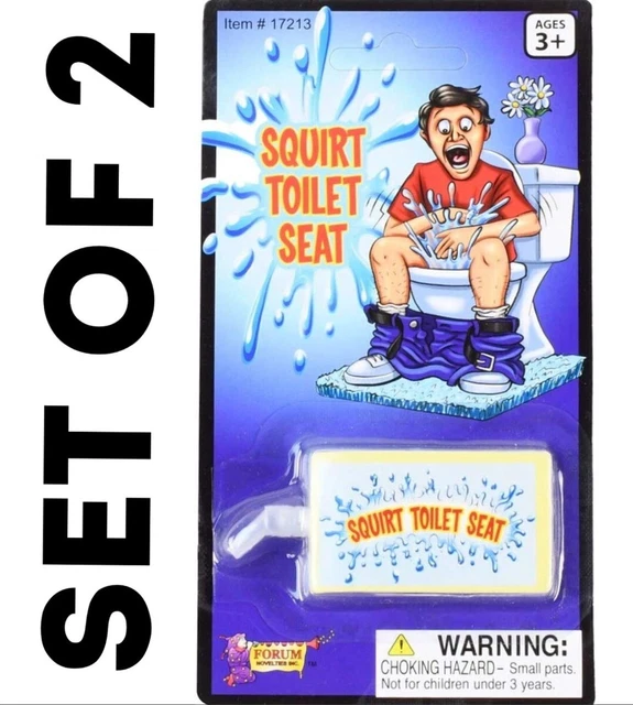 2 TOILET SEAT Water Gun Squirt Prank Funny Practical Joke Bathroom