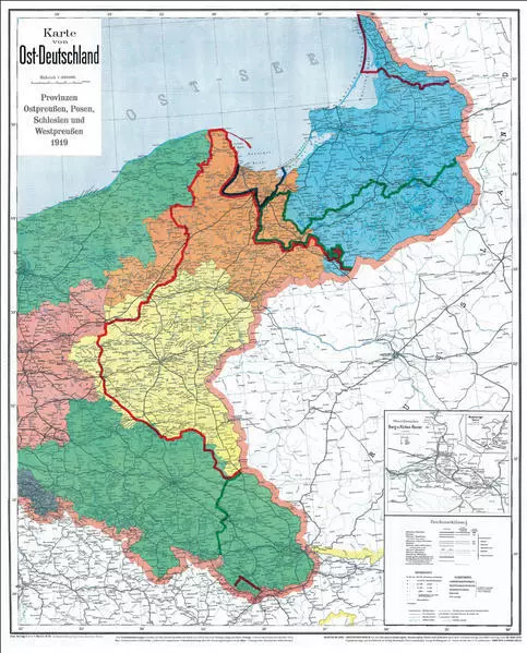 Historische Karte: DEUTSCHES REICH - Provinzen Ostpreußen, Westpreußen, Posen un