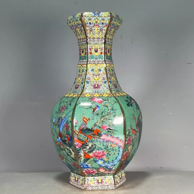 GCollect Chinese Enamel cloisonne color Porcelain Handmade Exquisite Flower Vase