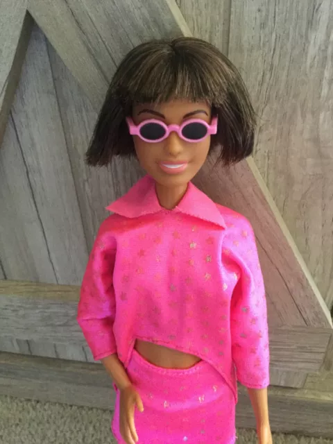 Barbie Doll Sunglasses Solid Hot Pink Frames Solid Black Lenses Plastic 1 Pair