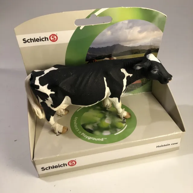 Schleich 13633 Holstein Cow Dairy Breed Model Toy Cow RETIRED NEW in BOX