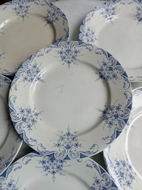 6 assiettes plates en faience K.G Lunéville Fin XIX  Sans Gêne 2