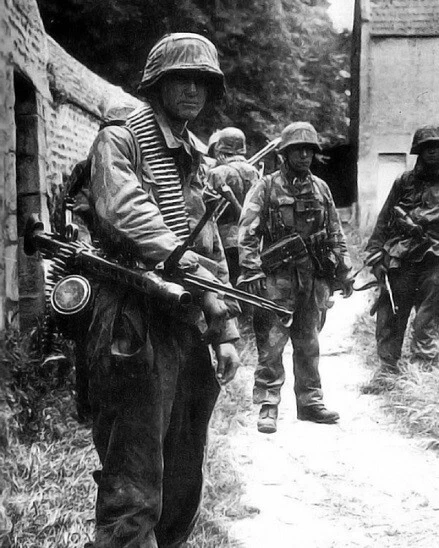 German SS Soldier in Rots, France just after D-Day 8x10 WWII WW2 Photo 752a