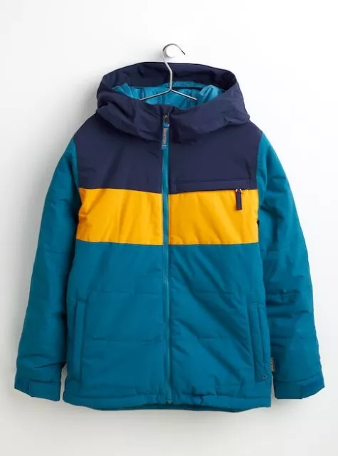 BURTON Boys Ropedrop Snow Jacket Celestial Blue Cadmium Yellow Size XS NEW