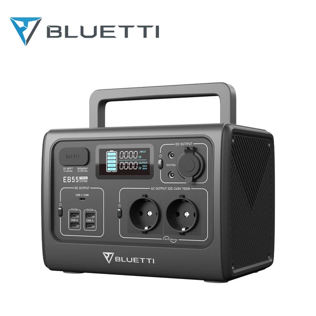 Powerstation LiFePO4 EB55 537Wh 700W BLUETTI Generador Solar Camping Vanlife