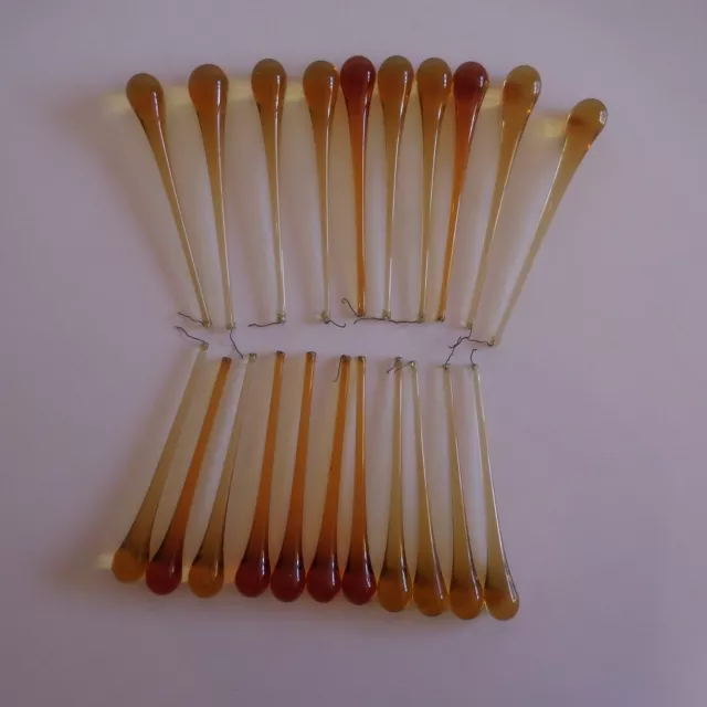 21 Pampille Glas Bernstein Kristall Design Art Déco LED Kronleuchter Frankreich