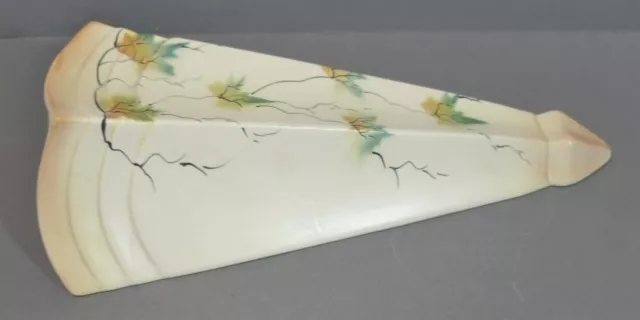 Art Deco Pale Autumn  Leaves Wall Pocket Vase By Vulcan Ware "Superb" 1950'S 3