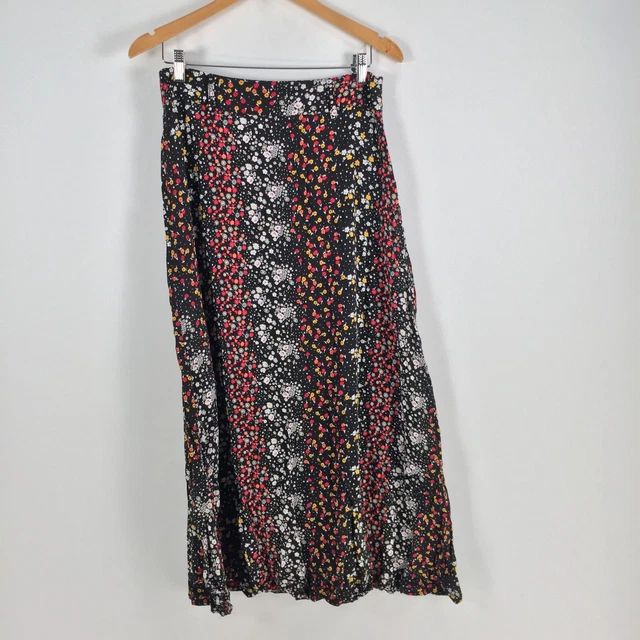 DOTTI WOMENS SKIRT size 10 black floral maxi viscose zip 052634 15.96 PicClick AU