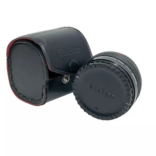 Vivitar Camera Lens MC Tele Converter 2x PK-A / R-PK Mount With Case & Covers