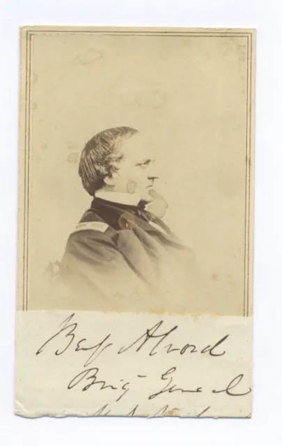 1860s GENERAL BENJAMIN ALVORD SIGNED CIVIL WAR CDV Photo from GEN. CROSMAN ALBUM