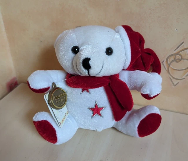 BNWT WHITE CHRISTMAS Bear with Santa Hat and Scarf 6" Plush Teddy Toy £ ...