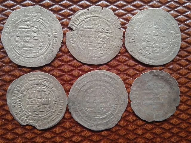 Ancient Islamic Silver Dirhams Lot Of 6 Rare Coins 2