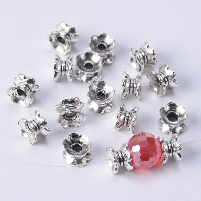 50PCS Tibetan Silver 8x5mm Loose Spacer Beads Lot for Jewelry Making Findings