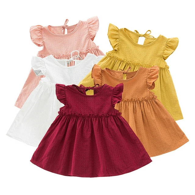 Abito da festa in lino massello per bambine arricciate cotone elegante principessa