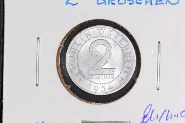 1954 2 Groschen Austria - KM# 2876 - UNC/BU