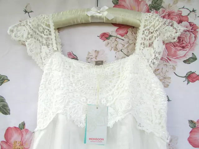 BNWT Ivory Cotton Estella ROSE Bridesmaid Party Occasion Dress 12-13 MONSOON £70