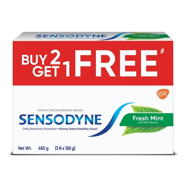 Sensodyne Fresh Mint Toothpaste Sensitivity Relief Strong Teeth 450 grams