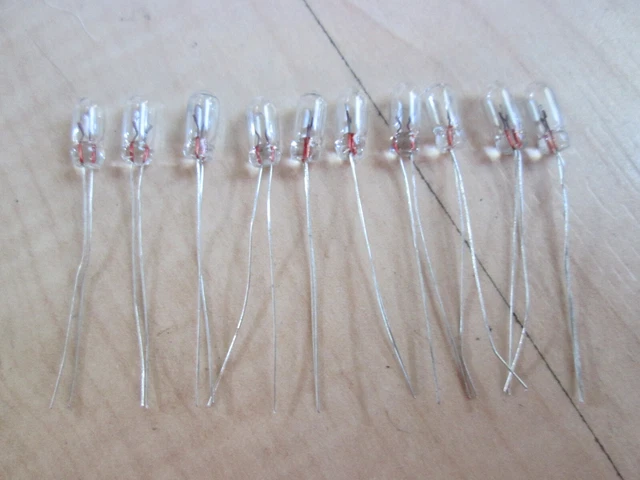 (10) Miniature Light Bulbs 12V 1.2W 1/8" 3mm Incandescent Gauges Clusters #E46F