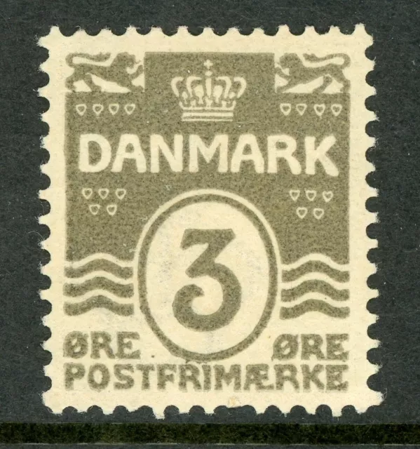 Denmark 1905 Wavy Lines 3 Ore Gray  Perf 13 Scott #59 Mint B279