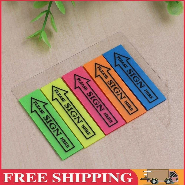 100pcs Adhesive Memo Rectangle Plastic Cement Divider Self-Stick Notes for Study