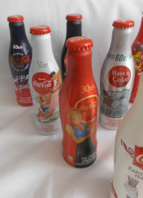 10 X  Original Coca Cola Alu Bottle 100 Jahre Konturflasche Neu OVP siehe Fotos 2