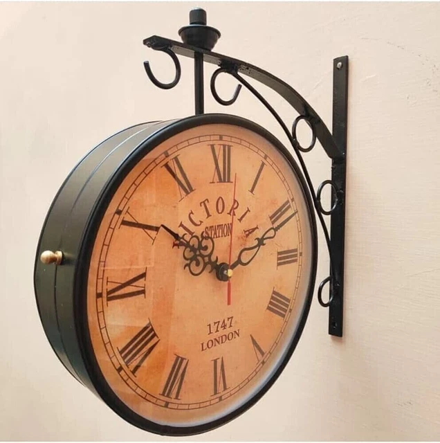 Orologio da parete retrò vintage da 12 pollici della stazione Victoria di...