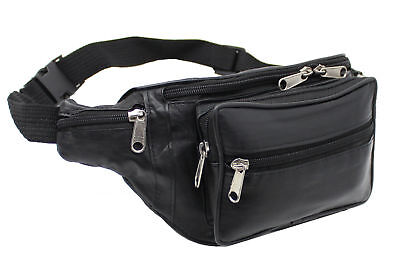 Real Leather Zipped Secure Waist/ Bum Bag, Travel/Holiday Money Document Pouch
