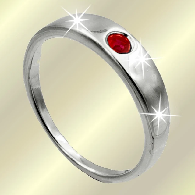 ❤ Baby Taufring Anhänger mit Kristall rot Taufe Geburt + Kette/Etui Silber 925