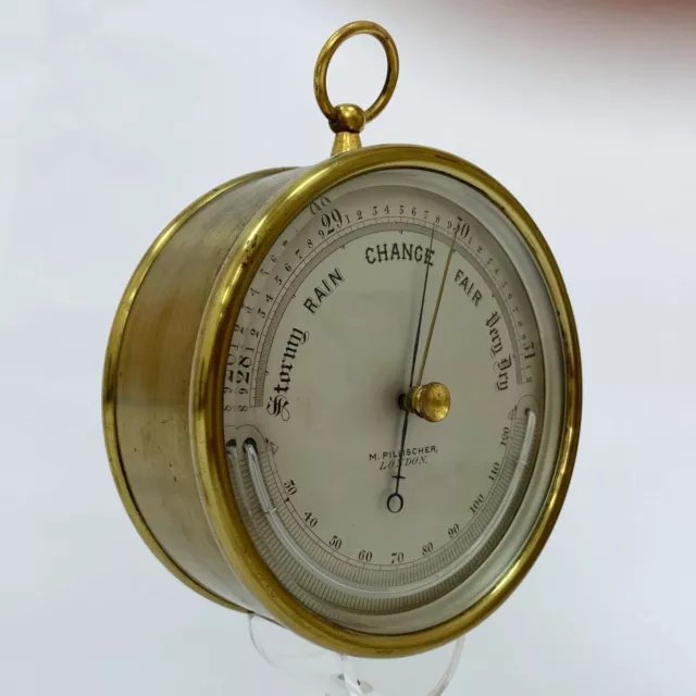 Mid Victorian Aneroid Barometer By Pillischer Of Bond Street London 3