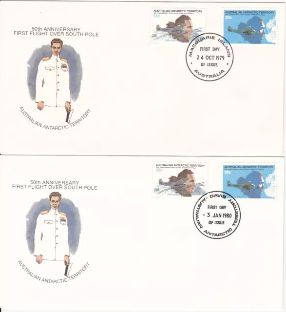 1979-80  50th Anniv Flight over South Pole, Base postmarks