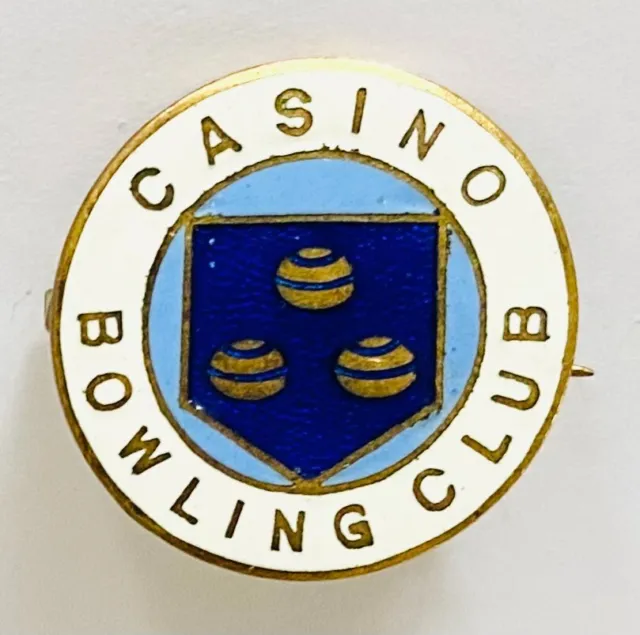 Casino Bowling Club Badge Pin Rare Vintage (L2)