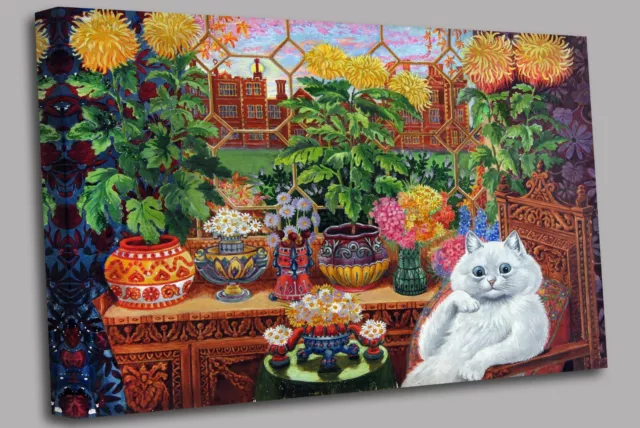 Louis Wain Botanist Cat Canvas Wall Art Ready To Hang