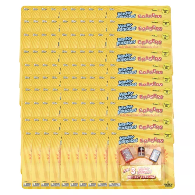 Wacky Packages 6-Eraser Double Blister Pack Lot of 100 (Topps 2011)