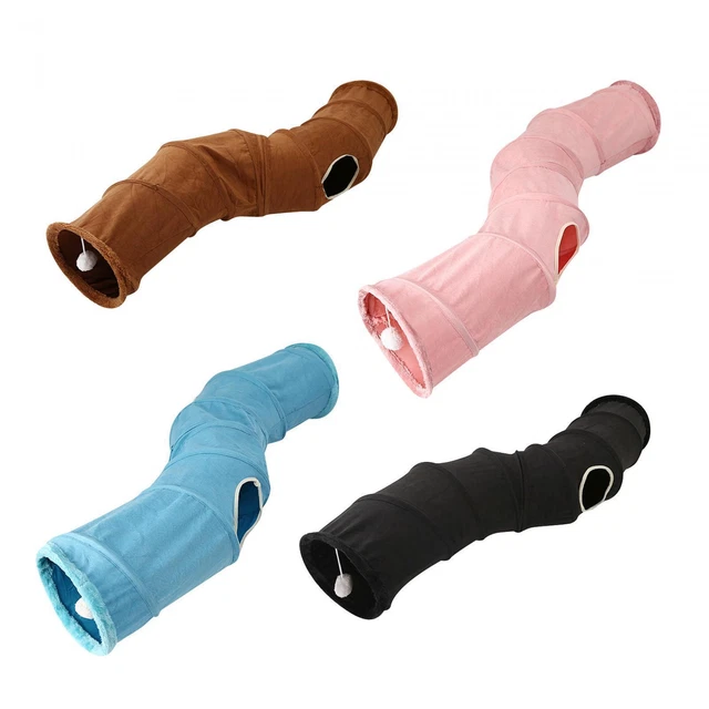 Collapsible Cat Tunnel Tube Interactive Toy with Bell Ball for