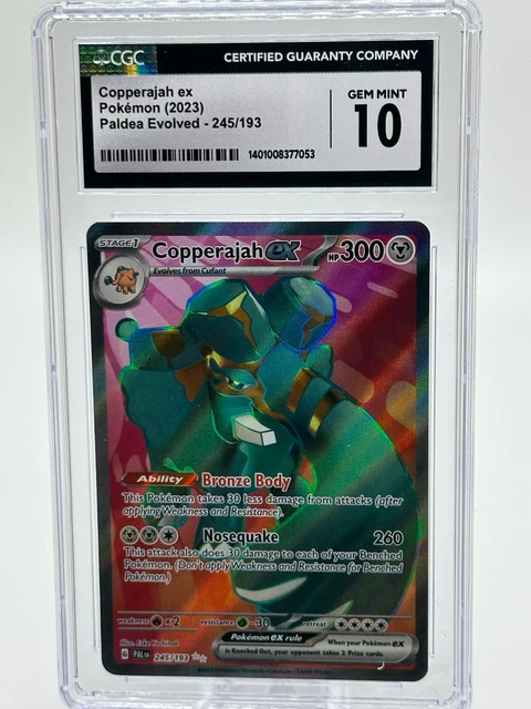 Copperajah ex Pokemon 2023 Paldea Evolved 245/193 Full Art CGC Gem Mint 10