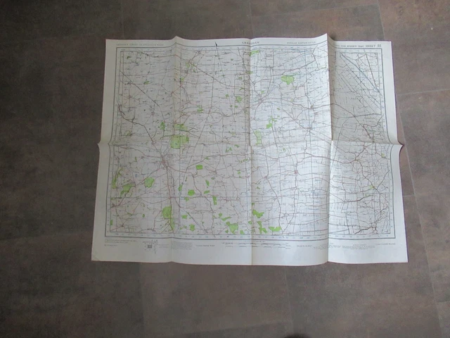 ORDNANCE SURVEY MAP Second War Revision 1940 Sheet 55, Grantham. EUR 8 ...