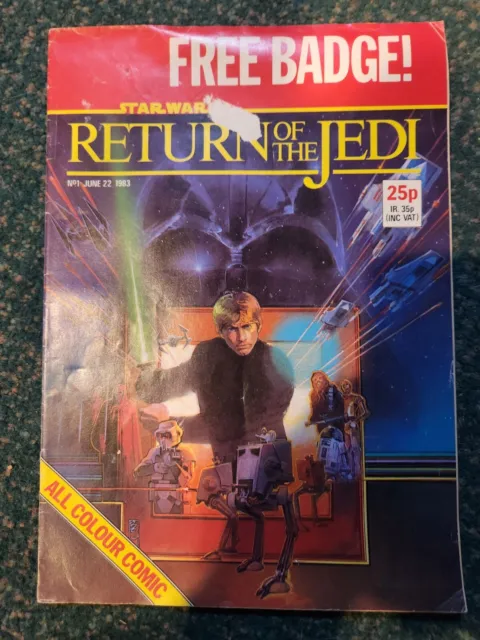 1983 UK Star Wars Return of the Jedi Weekly Comic #1 Marvel 25p