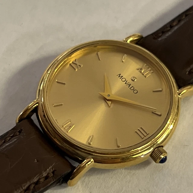 womens Movado Gold Case & Dial, 87-66-0835, Pre Owned Running New Battery