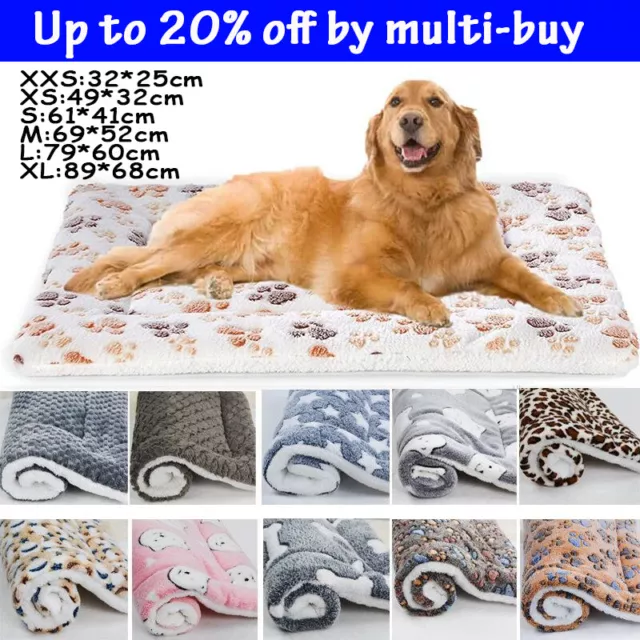 WARM PET BLANKET PAD CAT DOG BED SOFT FLEECE MAT WARM THERMAL RUG Pet`