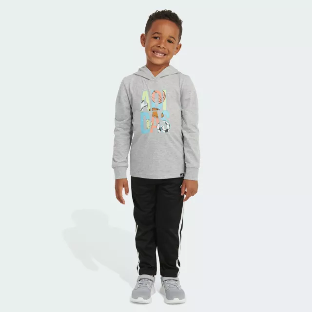 adidas kids C GFX HOOD HTR TEE PANT SET