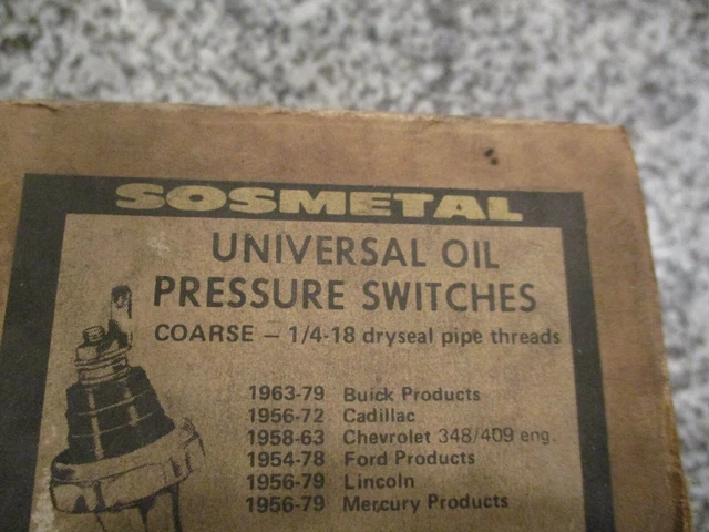 NEW!!! Universal Oil Pressure Switches 31401 Coarse-1/4-18 Dryseal Pipe Threads
